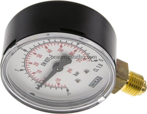 Vakuummeter, 63mm, senkrecht, -1 bis 5