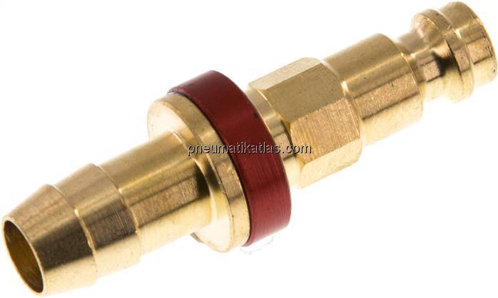 Kupplungsstecker (NW5) 9 (3/8")mm Schlauch, rot, Achteck SW10