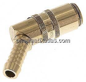 Temperierkupplungsdose (Winkel 45°) 9mm Zapfen, 9 (3/8")mm Schlauch