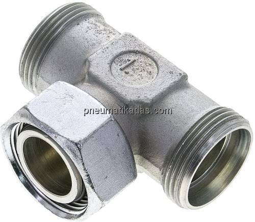 Einstellb. T-Schneidringverschraubung 28 L (M36x2), ohne Mutter & Schneidring, S