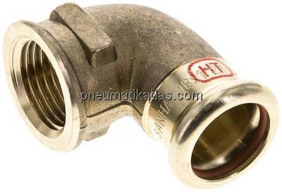 Pressfitting, Winkel, 18mm / Rp 1/2" IG, Kupfer / Kupferlegierung