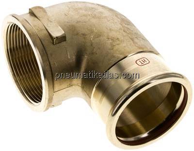 Pressfitting, Winkel, 54mm / Rp 2" IG, Kupfer / Kupferlegierung