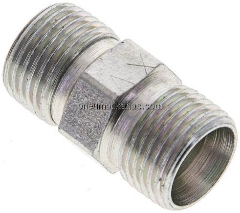 Gerade Schneidringverschraubung 8 LL (M12x1), ohne Mutter & Schneidring, Stahl v