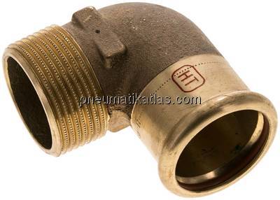 Pressfitting, Winkel, 35mm / R 1-1/4" AG, Kupfer / Kupferlegierung