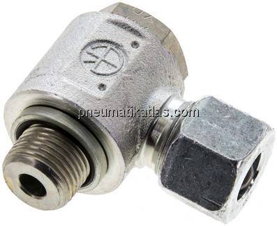 Winkel-Schwenkverschraubung M 18x1,5-12 S (M20x1,5), Stahl verzinkt