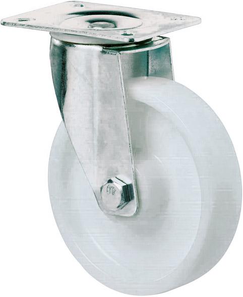 Lenkrolle 150mm L400.B10 Platte,Kst.weiß,RL L400.B10.150 BS ROLLEN