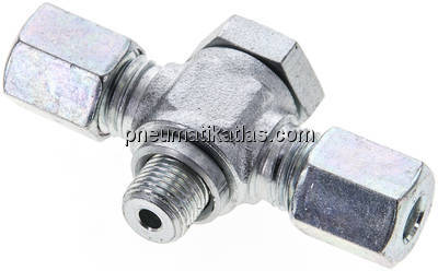 T-Schwenkverschraubung M 10x1-6 L (M12x1,5), Stahl verzinkt