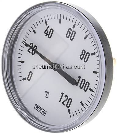 Bimetallthermometer, waagerecht D100/0 bis +120°C/60mm