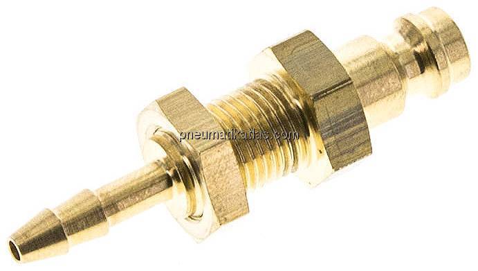 Schott-Kupplungsstecker (NW5) 4mm Schlauch, Messing