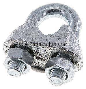 Drahtseilklemme f. 6,5mm Seil, M 5, B=13, Stahl verzinkt