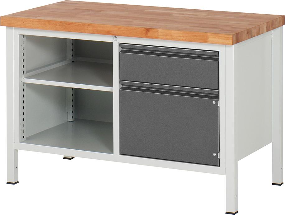 Werkbank Serie Basic 8 Modell 8461-2 B1250xT700xH840mm RAL7035/7016