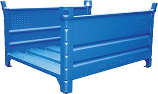 Lagergestell RAL5010 B1200xT1000xH600 mm Nutzlast1,5t Auflast4,5t längsseitig Wandumschlag