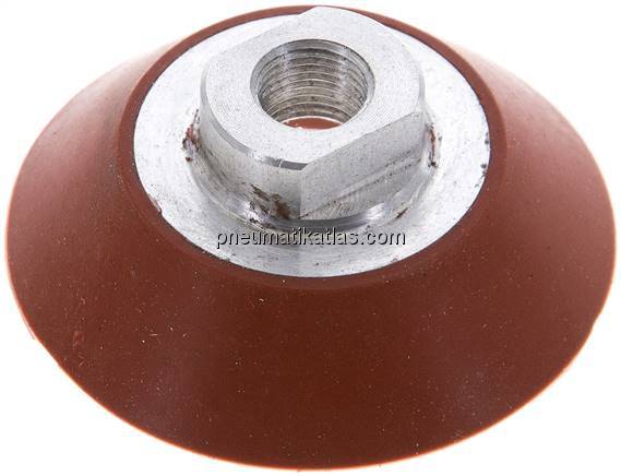 Flachsauger, Ø 50x5,5mm, G 1/8", Silikon (60A), rot