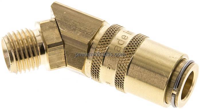 45°-Temperierkupplungsdose 9mm Zapfen,G 1/4"(AG)