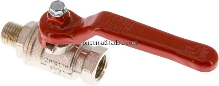 Messing-Kugelhahn, kurz, G 1/4" (AG/IG), -0,9 bis 50bar