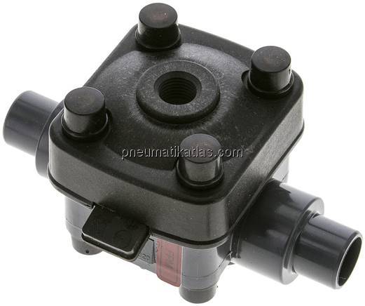 PVC-Membranventil (NO) PVC / FKM, 20mm Klebestutzen