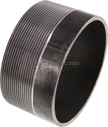 Anschweißnippel R 4"-60mm-114,3mm, ST 37, Stahl schwarz