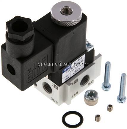 3/2-Wege Magnetventil, G 1/8", Federrückstellung (NO), 24 V DC