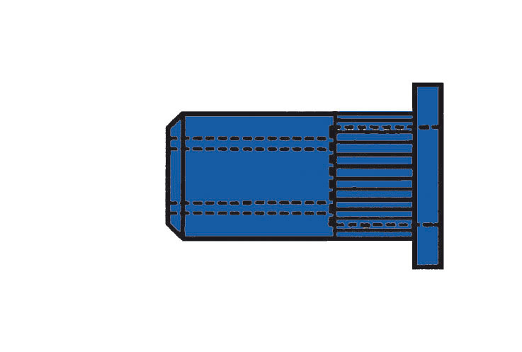 Blindnietmuttern Stahl-gerändelt Flachrundkopf M 10 x 12 x 20,5