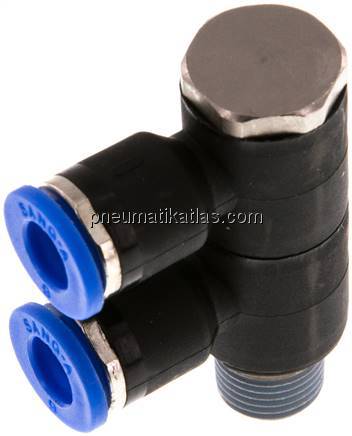 Steck-Mehrfachverteiler, 2-fach R 1/8"-6mm, IQS-Standard