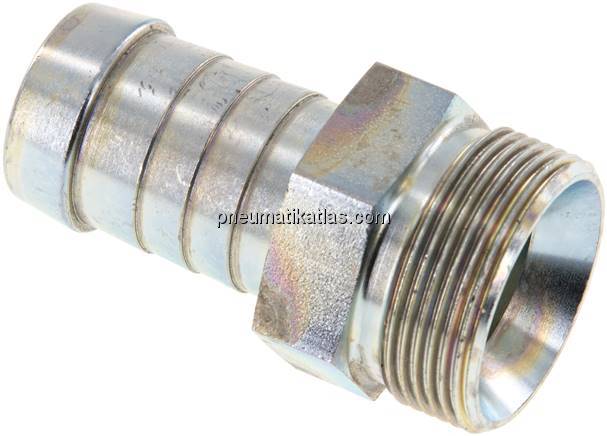 Schlauchnippel M 30x1,5 AG, 21 - 22mm, Stahl verzinkt