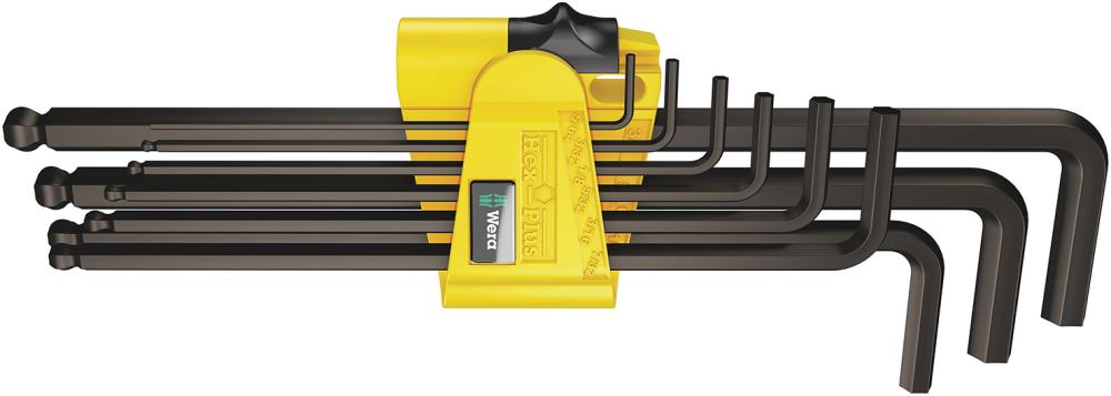 Winkelschraubendreher- Satz im Handhalter 9-teilig 5/64"-3/8" lang Kugelkopf Wera