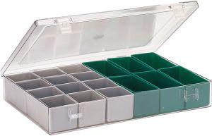 Sortimentkasten m.Deckel B307xT225xH50 mm mit 18 Einsätze LA-KA-PE