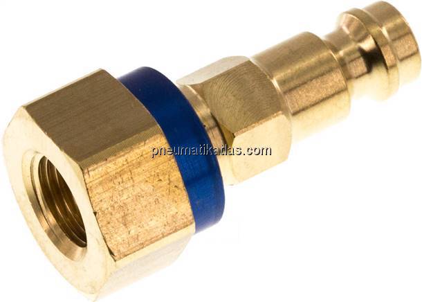 Kupplungsstecker (NW5) G 1/8"(IG), blau, Sechseck SW10