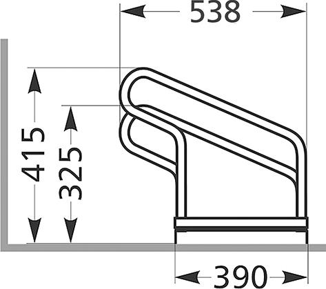 Bügelparker,einseitig L2800mm,8EP,vzk.,zerlegt