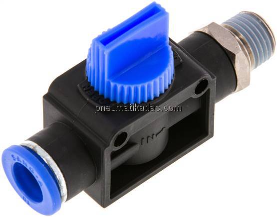 3/2-Wege-Absperrventil R 1/4"-10mm, Gewindeseite entlüftend