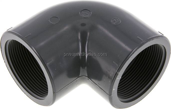 90°-Winkel Rp 2" (IG), PVC-U