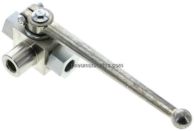 Hochdruck-3-Wege Kugelhahn, T-Bohrung, G 1/4", 0 - 500bar
