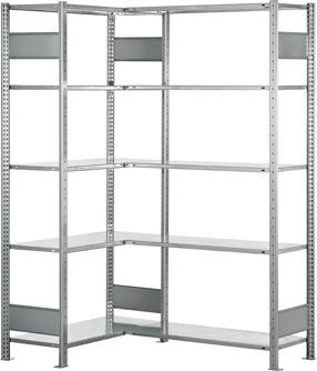Fachboden B1000xT600 mm 2 Träger 2 Konsolen RAL 7035 Fachlast 150kg