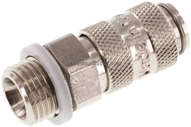 Kupplungsdose (NW2,7) G 1/8"(AG), Messing vernickelt