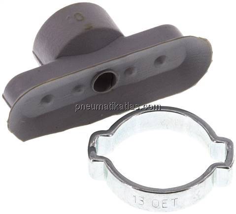 Ovalsauger, 30 x 10mm, Hub 2mm, NBR (60A), grau