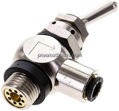 Kipphebelventil 3/2-Wege (NC), G 1/4"-6 mm