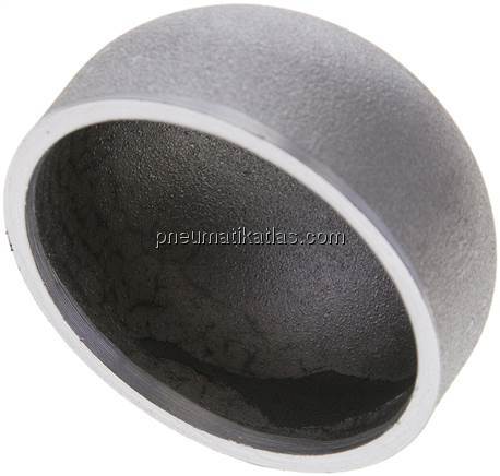 Rohrkappe 60,3x2,9mm, P265GH Stahl schwarz, EN 10253 Typ B (DIN 2617)