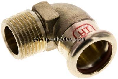 Pressfitting, Winkel, 18mm / R 1/2" AG, Kupfer / Kupferlegierung