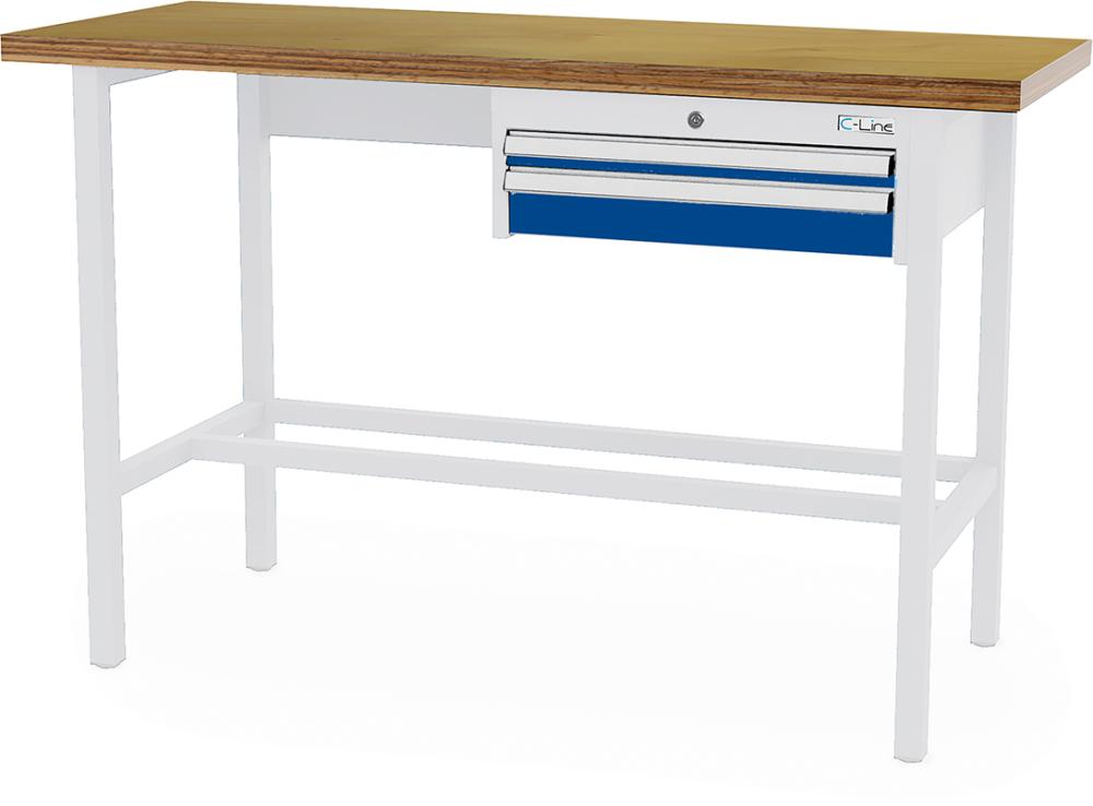 Arbeitstisch B2000mm 2 Schbl. 7035/5010 Forum