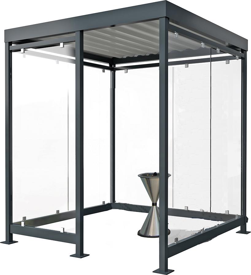 Raucherunterstand Köln K2 c/b, Ral 7016/9002 B2165xT2165xH2510 mm WSM QUALITÄT IN METALL