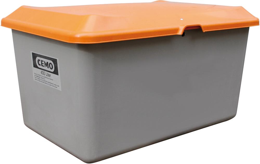 Streugutbehälter 400 l B1210xT820xH670 mm ohne Entnahmeöffnung grau/orange
