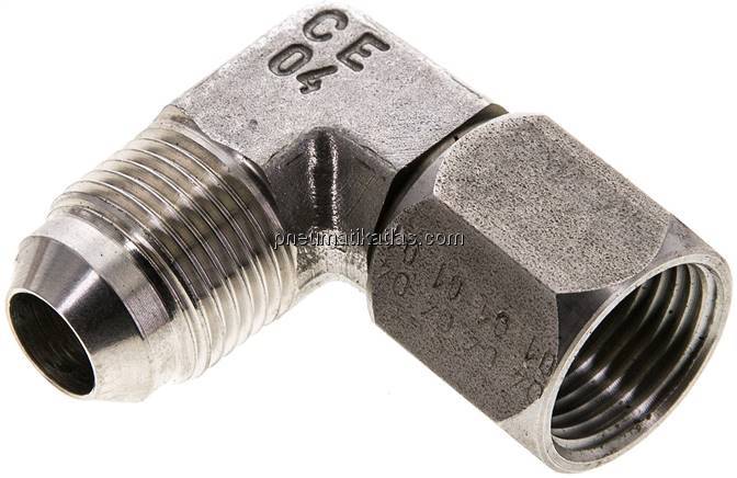 90°-Einschraubwinkel, UNF 3/4"-16 (JIC), V4A