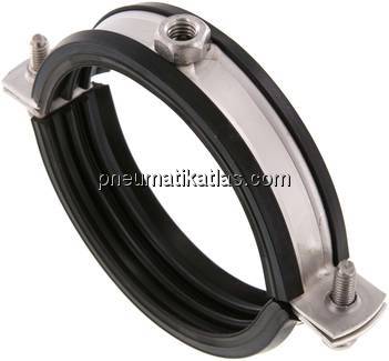 Rohrschelle, 86 - 91mm, 1.4404, mit Einlage