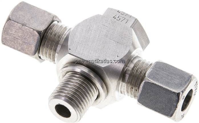 T-Schwenkverschraubung G 1/4"-8 L (M14x1,5), 1.4571