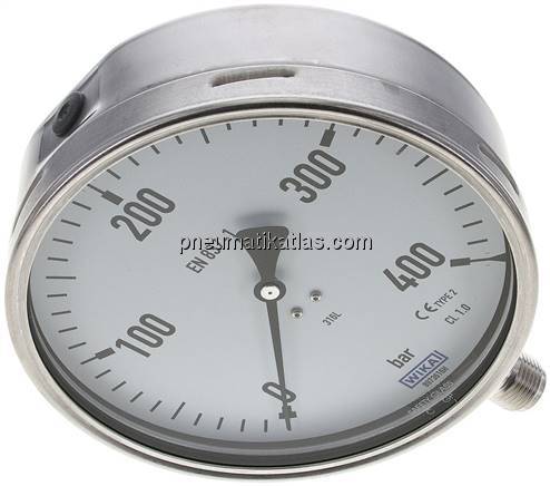 Chemie-Manometer senkrecht, 160mm, 0 - 400 bar
