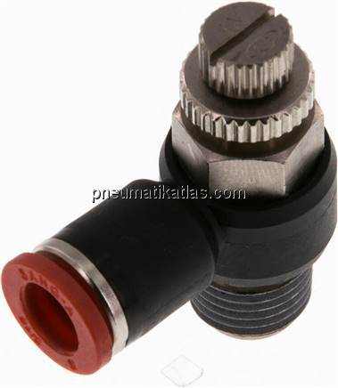 Winkel-Drosselrückschlagventil R 1/4"-8mm,zuluftregelnd