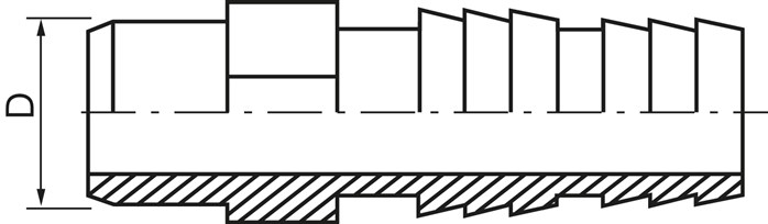 Zeichnung: Schlauchtülle mit Klebenippel