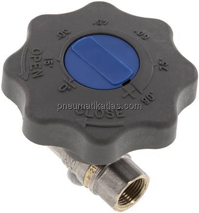 Sanftschluss Messing-Kugelhahn, Rp 3/8", 0 - 50bar, DVGW