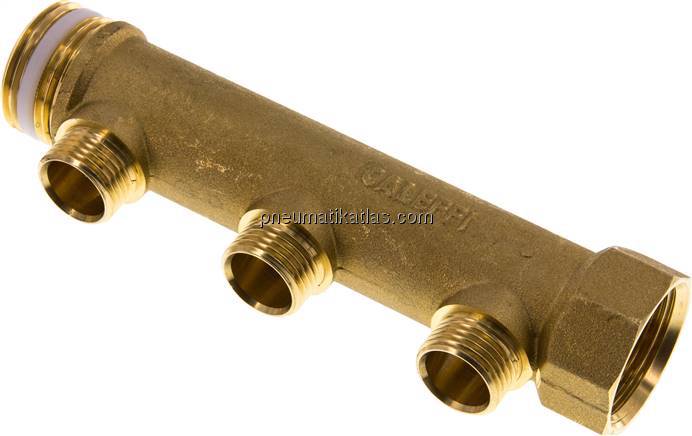 Verteilerrohr G 1"(IG/AG), Abgang 3x G 1/2" (AG)