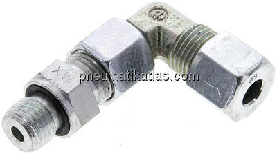 Einstellb. Winkel-Schneidringverschr. M 14x1,5-8 S (M16x1,5), Stahl verzinkt